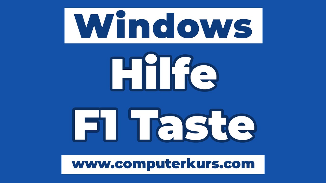 🆘 Windows Hilfe richtig nutzen – So findest du sofort Unterstützung mit der F1-Taste!