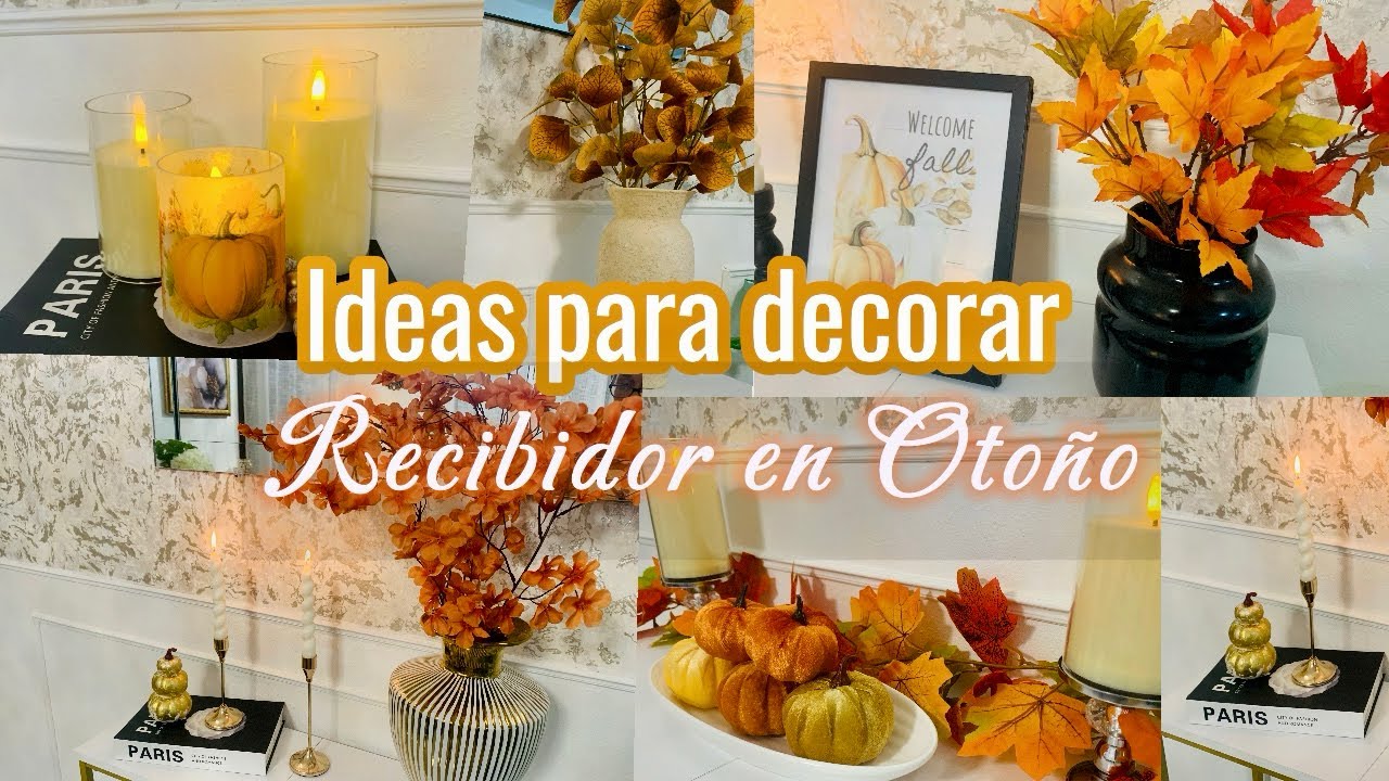 IDEAS PARA DECORAR RECIBIDOR en OTOÑO 🍁 🍂🍁 decora tu entrada fácil y sencilla/ decoration fall 🍁🍂