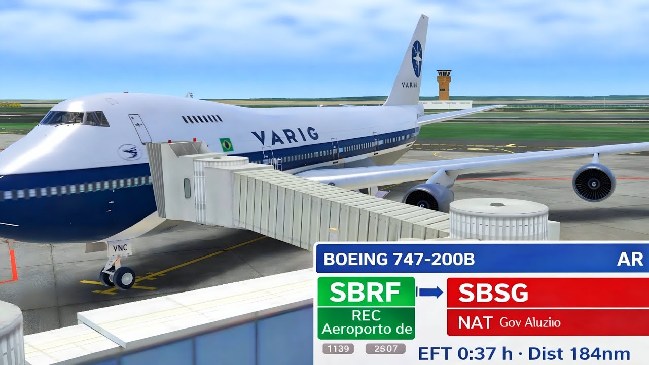🛩️ VOO COMPLETO RFS | Boeing 747-200B 🇧🇷📍 SBRF (Recife) ➡️ SBSG (Natal) | Quad HD