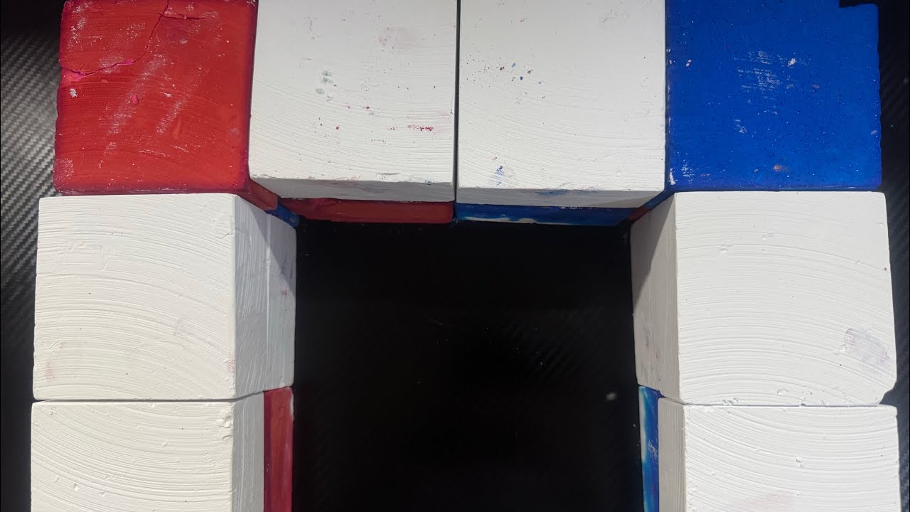 Fuchsia & Blue Dyed Blocks 🩷💙 | Gym Chalk ASMR | Oddly Satisfying