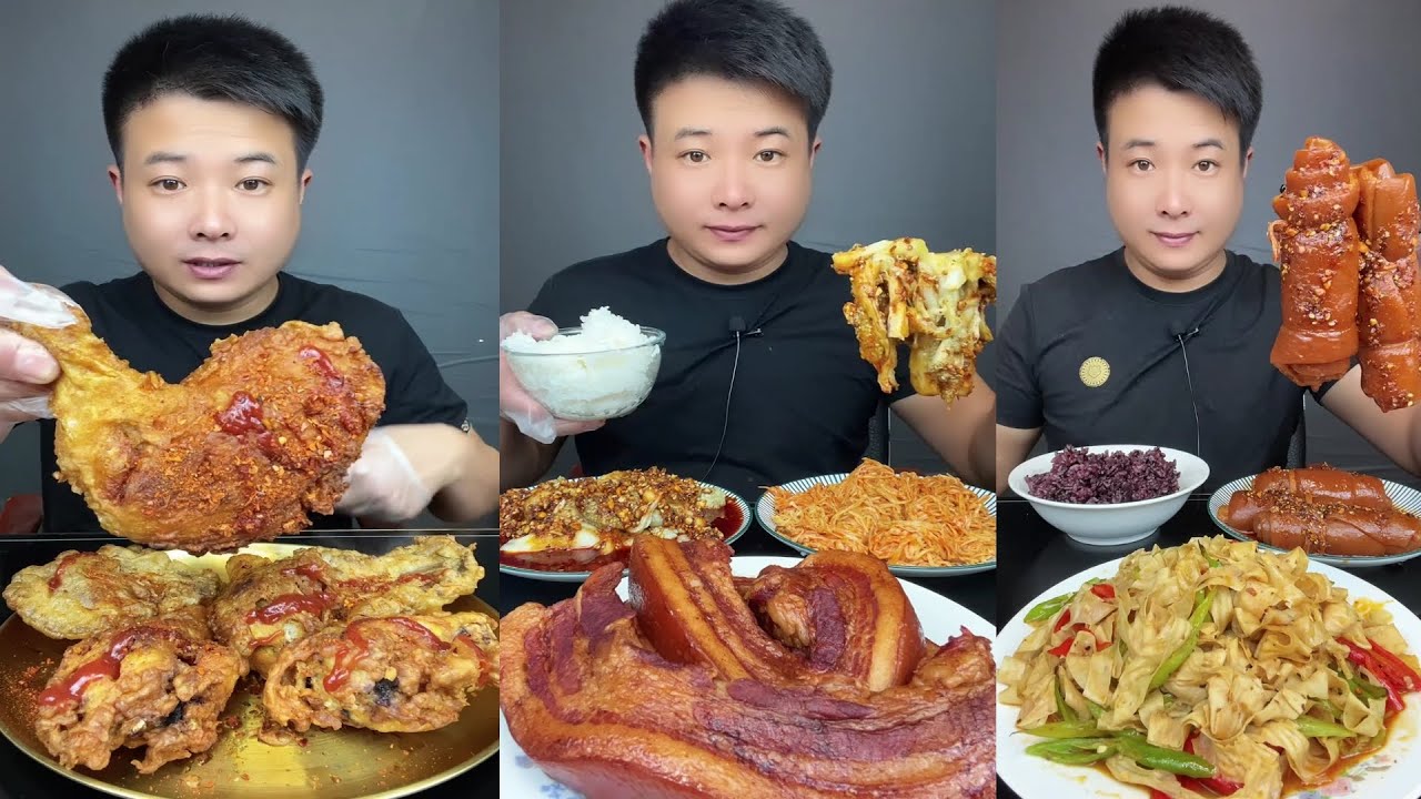 ASMR MUKBANG | SPICY BRAISED PORK BELLY |  EATING SHOW | EATING SHOW | Eat Beef Ribs #food #293