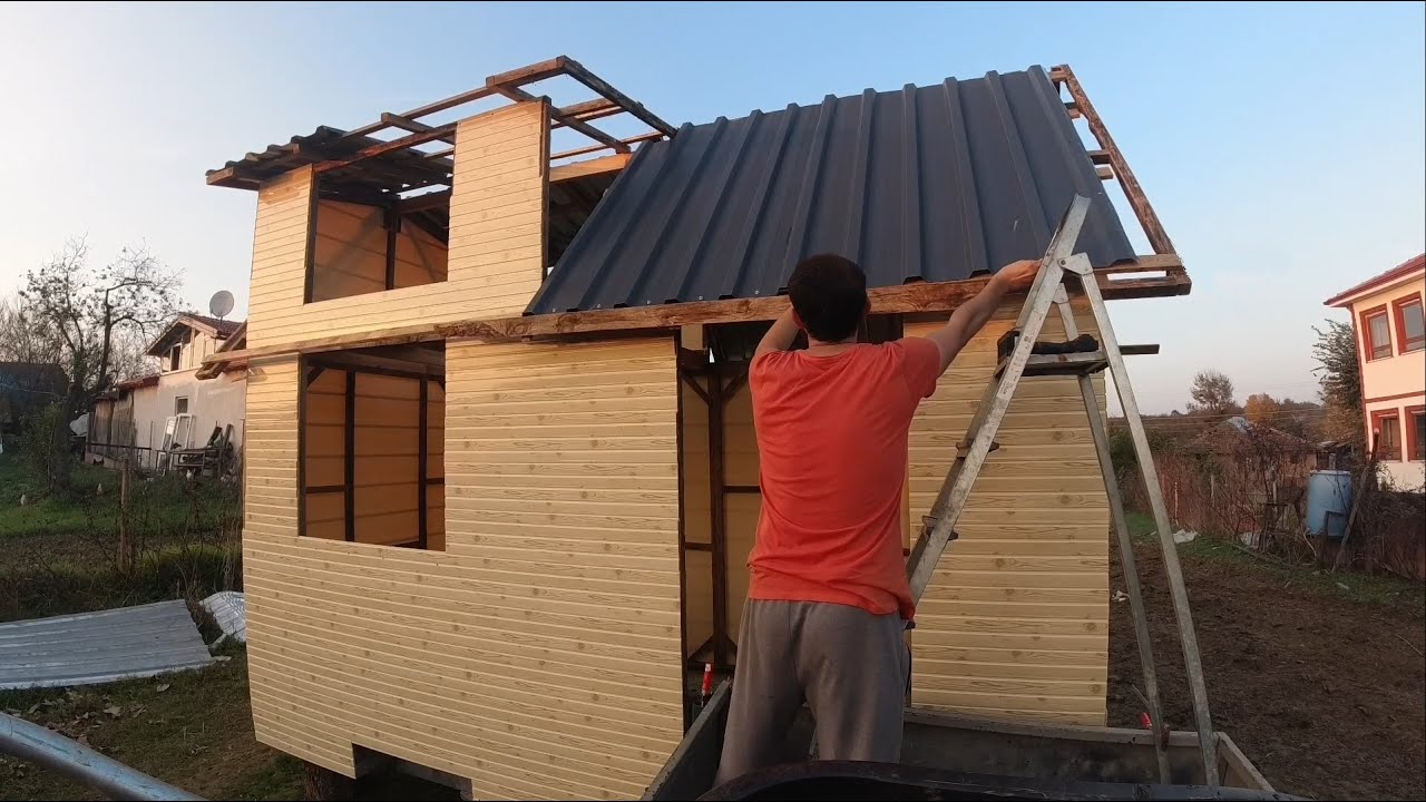 Tiny House #7 || Trapez sac çatı kaplama || Ağaç ev nasıl yapılır || How not to make a Tiny House