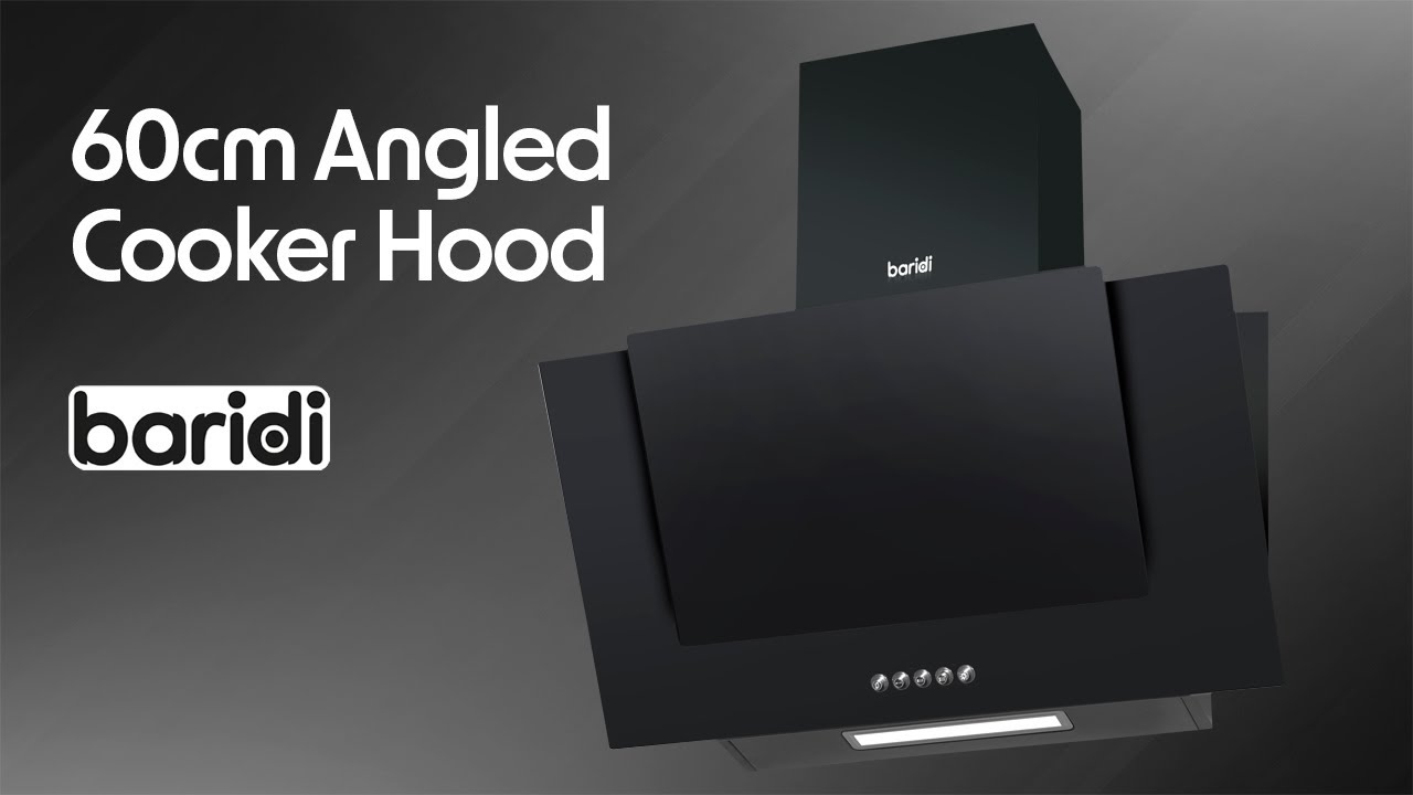 60cm Angled Chimney Cooker Hood - By Baridi