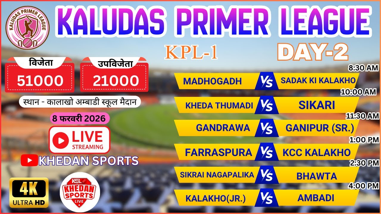 🛑 DAY-2 || KALUDAS PRIMER LEAGUE 2026 || KPL - 1