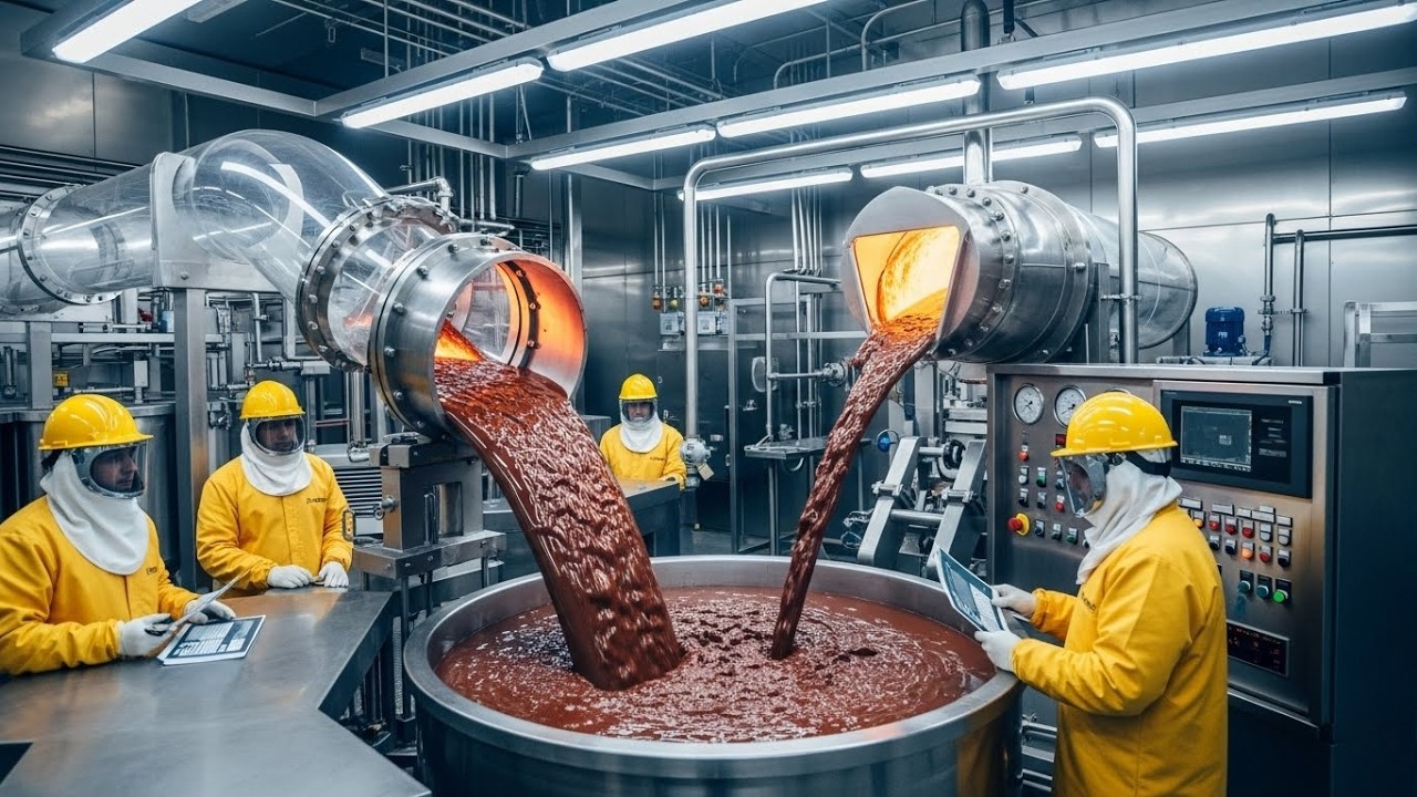 Inside the Giant Chocolate River Factory – How Tons of Liquid Chocolate Flow Every Day