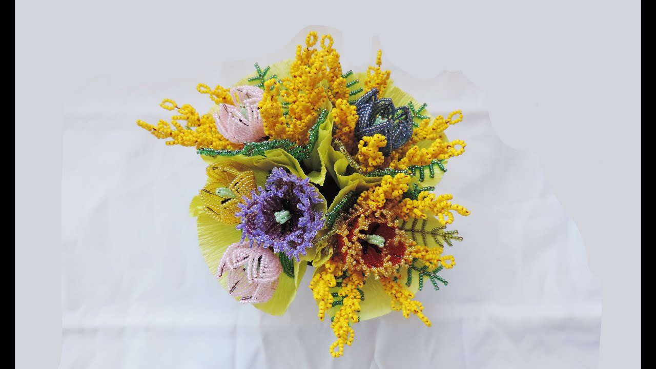Махровый(бахромчатый)тюльпан из бисера/Terry (fringed) beaded tulip