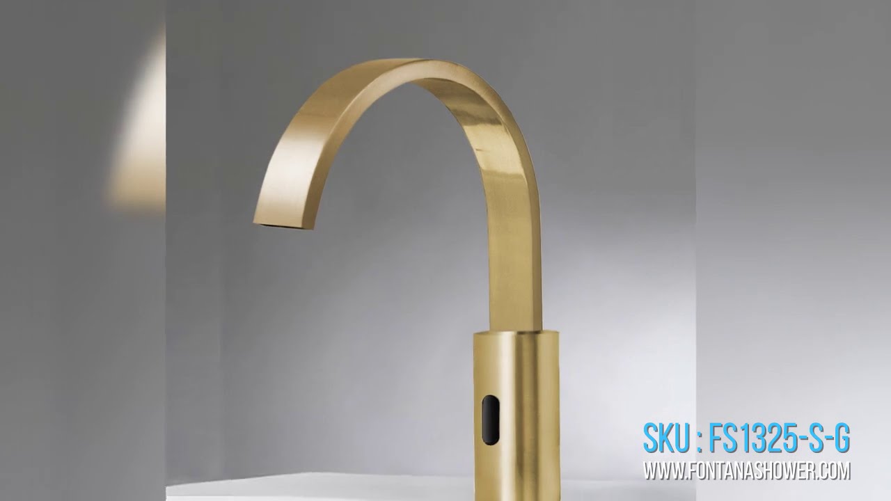 Fontana Commercial Brushed Gold Touchless Automatic Sensor Faucet