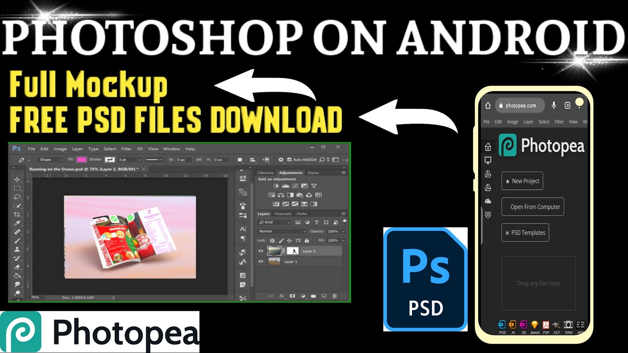 How to Use Photoshop on Android/IOS To Edit Any Mockup - Photopea