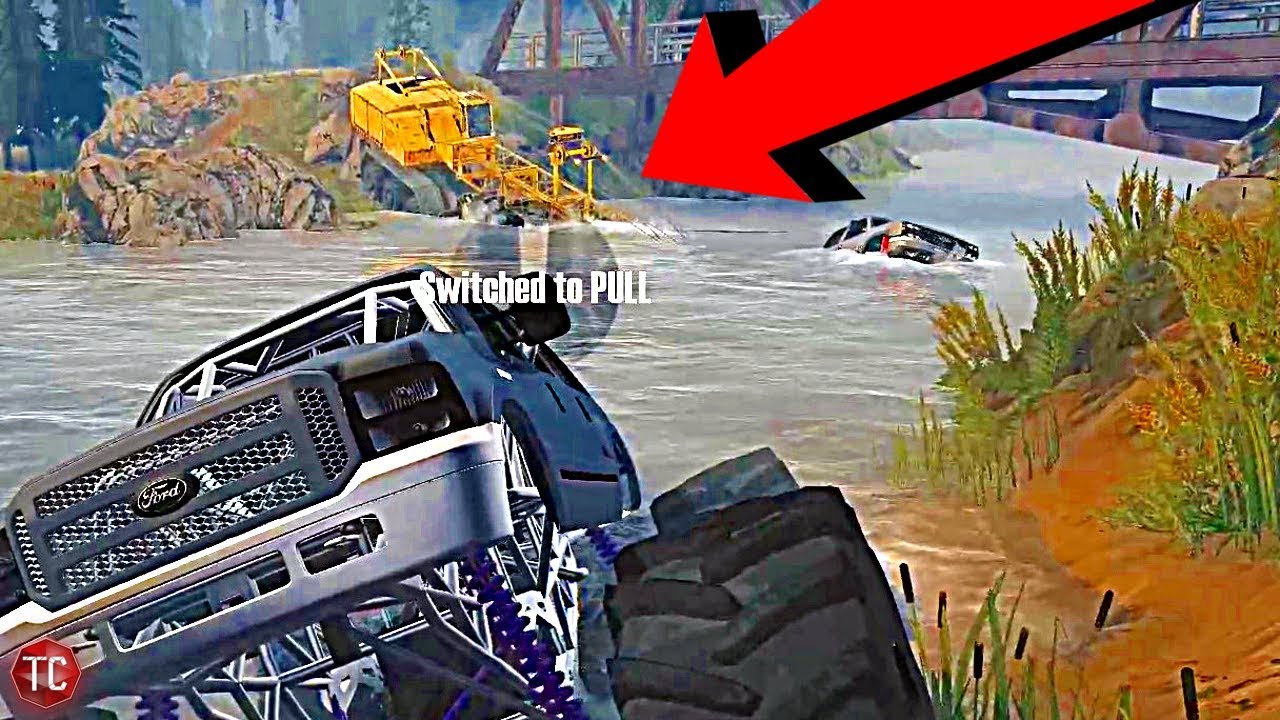 SpinTires MudRunner: CRANE RESCUE (Goes Wrong!?)