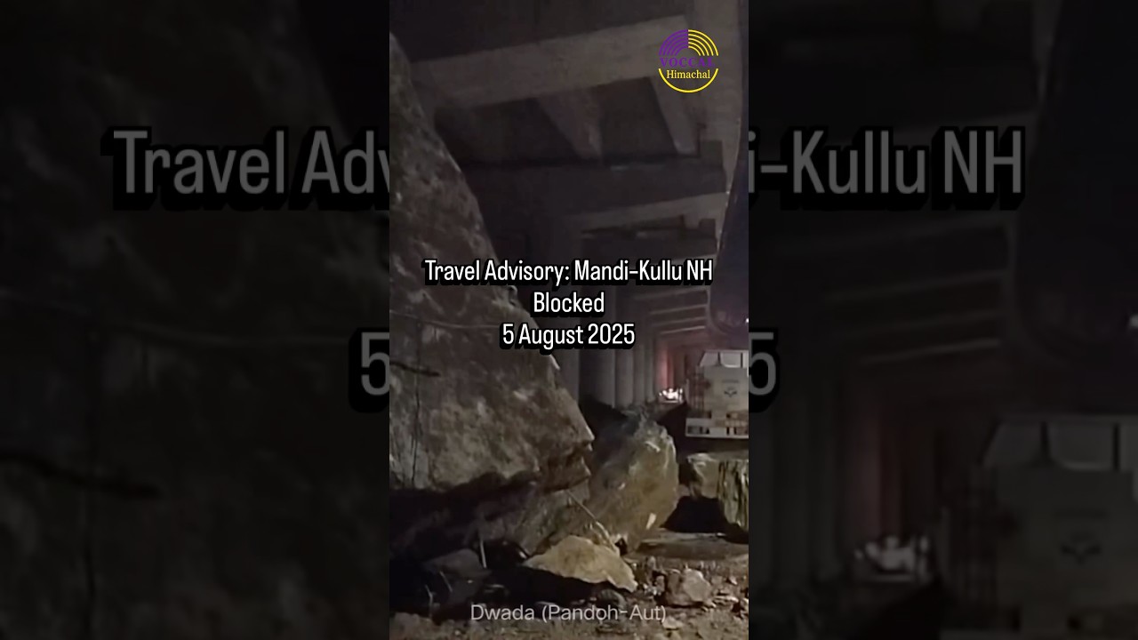 Mandi&ndash;Kullu Highway Blocked Near Dwada | Landslides & Boulders Disrupt Travel in Himachal