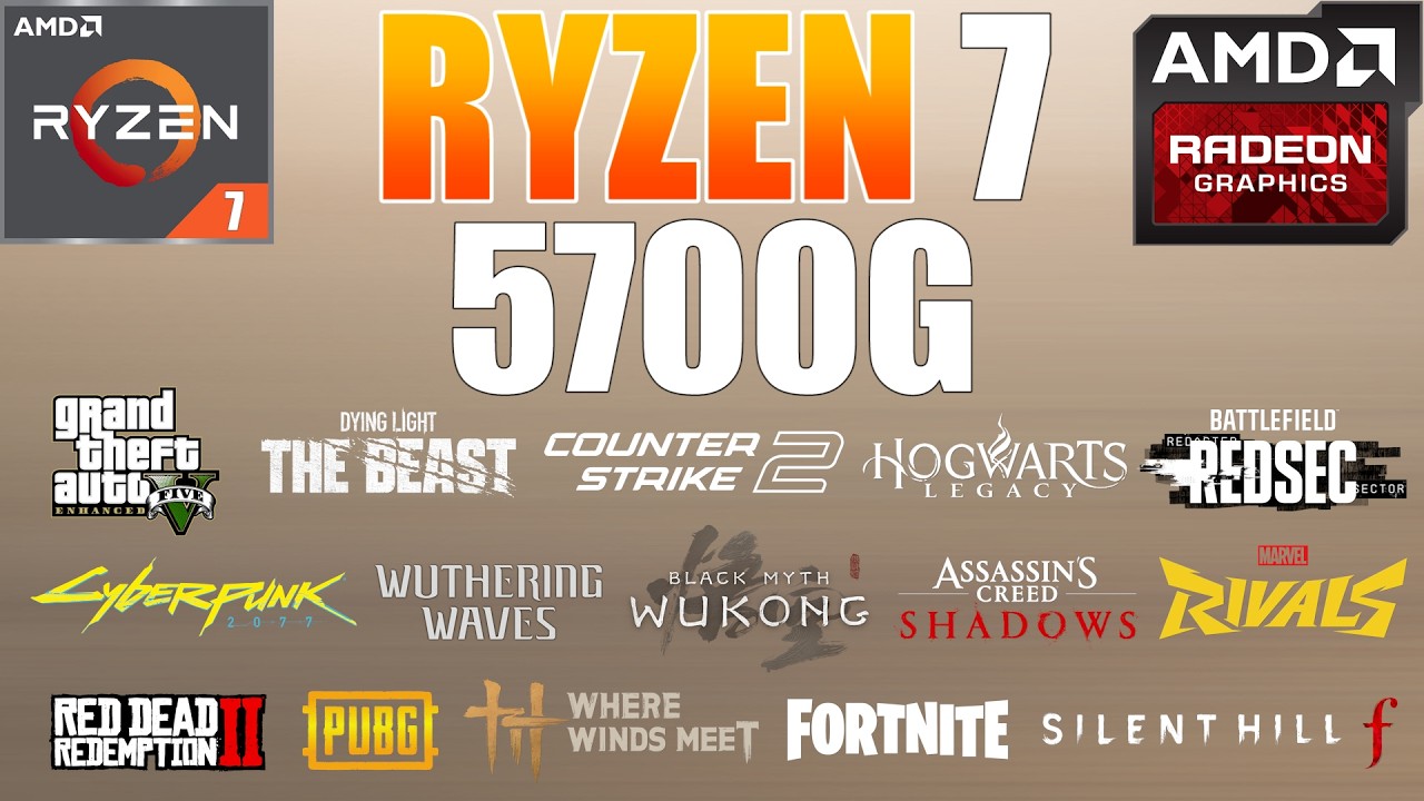 Ryzen 7 5700G in 2026 : New 15 Games Tested - AMD Ryzen 7 5700G Gaming Test