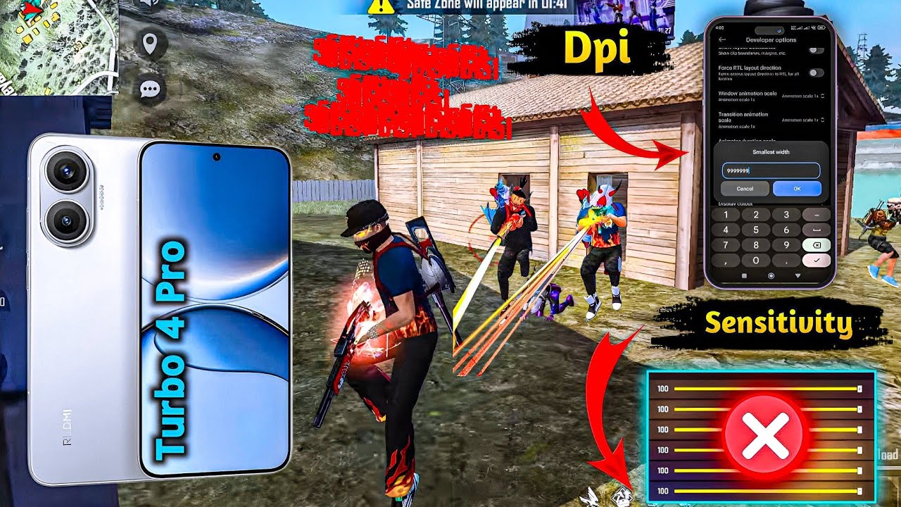 Xiaomi Redmi Turbo 4 Pro Free Fire Sensitivity+Dpi+Headshot Settings 