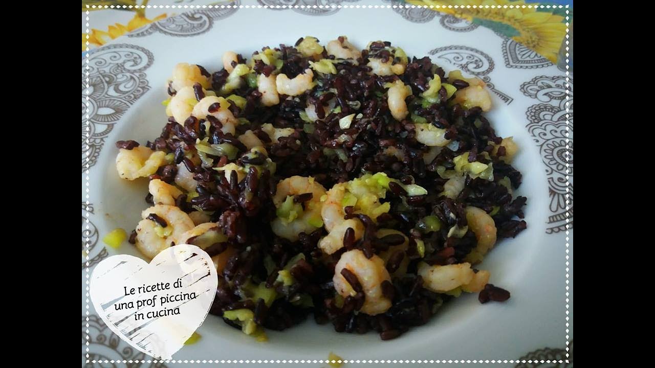 Riso venere con gamberetti e zucchine