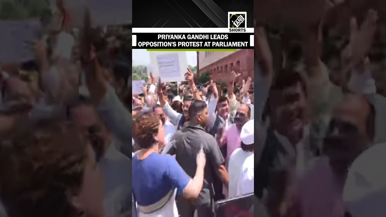 Congress MP Priyanka Gandhi leads opposition Protest against BJP over NEET paper leak