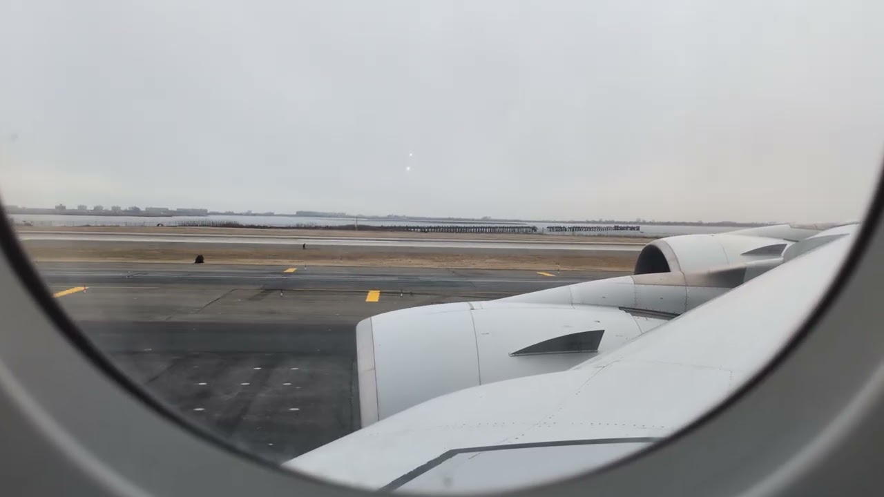 HD-Korean Air KE-82 Airbus A380-800 Pushback, GP7200 Start-Up, Taxi, Take-Off New York JFK to Seoul