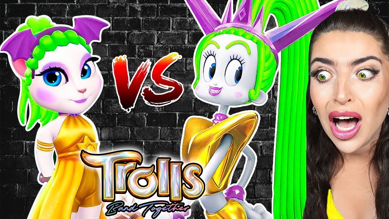 TROLLS BAND TOGETHER vs TALKING ANGELA!? (CRAZIEST TRANSFORMATIONS EVER!)