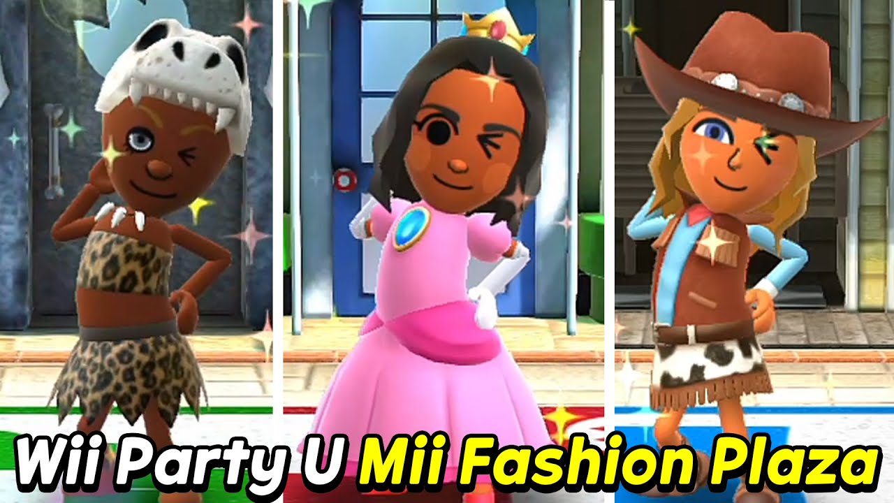 Wii Party U Mii Fashion Plaza gameplay Emma Vs Rie Vs Elena Vs Faustine | AlexGamingTV
