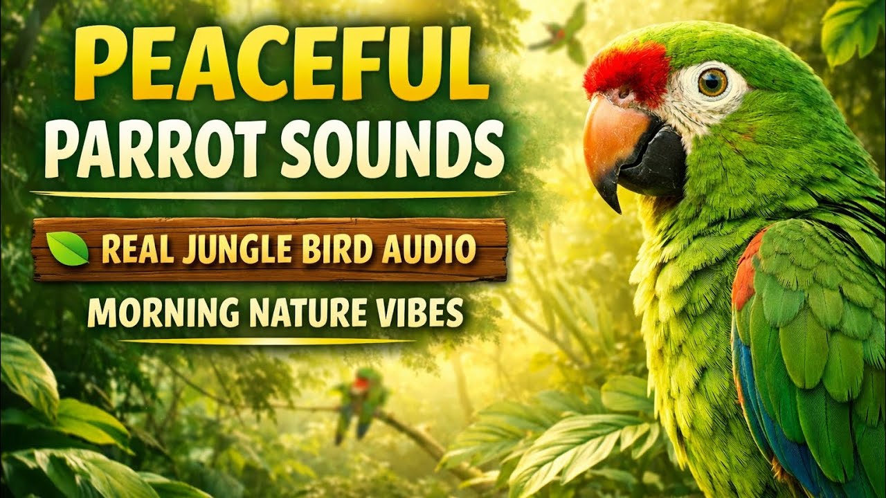 Peaceful Parrot Sounds 🦜 | Morning Jungle Nature Vibes 🌿 | Relaxing Bird Sounds 10 Minutes 