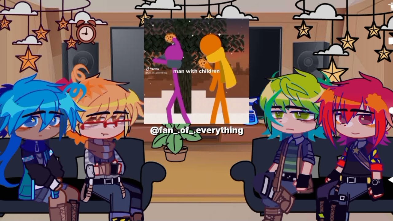 Past color gang react to his future!!||1/??||Alan becker||gacha club||Respost bc of copyright!!!