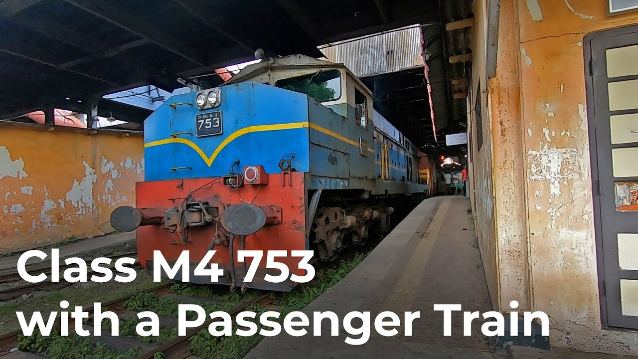 Class M4 753 with a Passenger Train Getting Ready to Depart at Colombo Fort in Sri Lanka