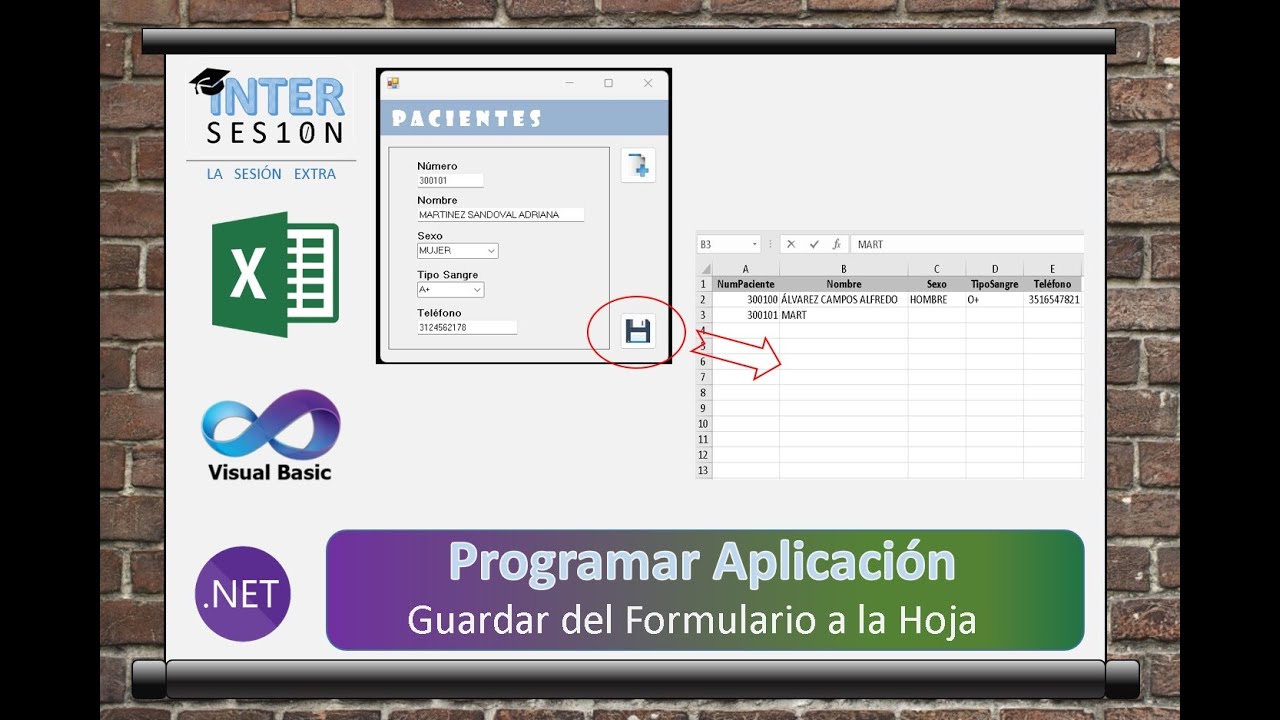 Visual Basic. NET y Excel #4 Guardar Datos del Formulario en la Hoja del Libro de Excel