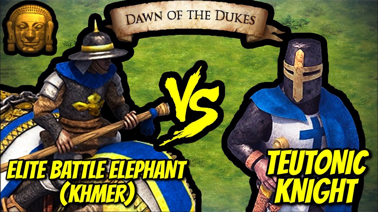 132 (Khmer) Elite Battle Elephants vs 200 Elite Teutonic Knights (Total Resources) | AoE II: DE