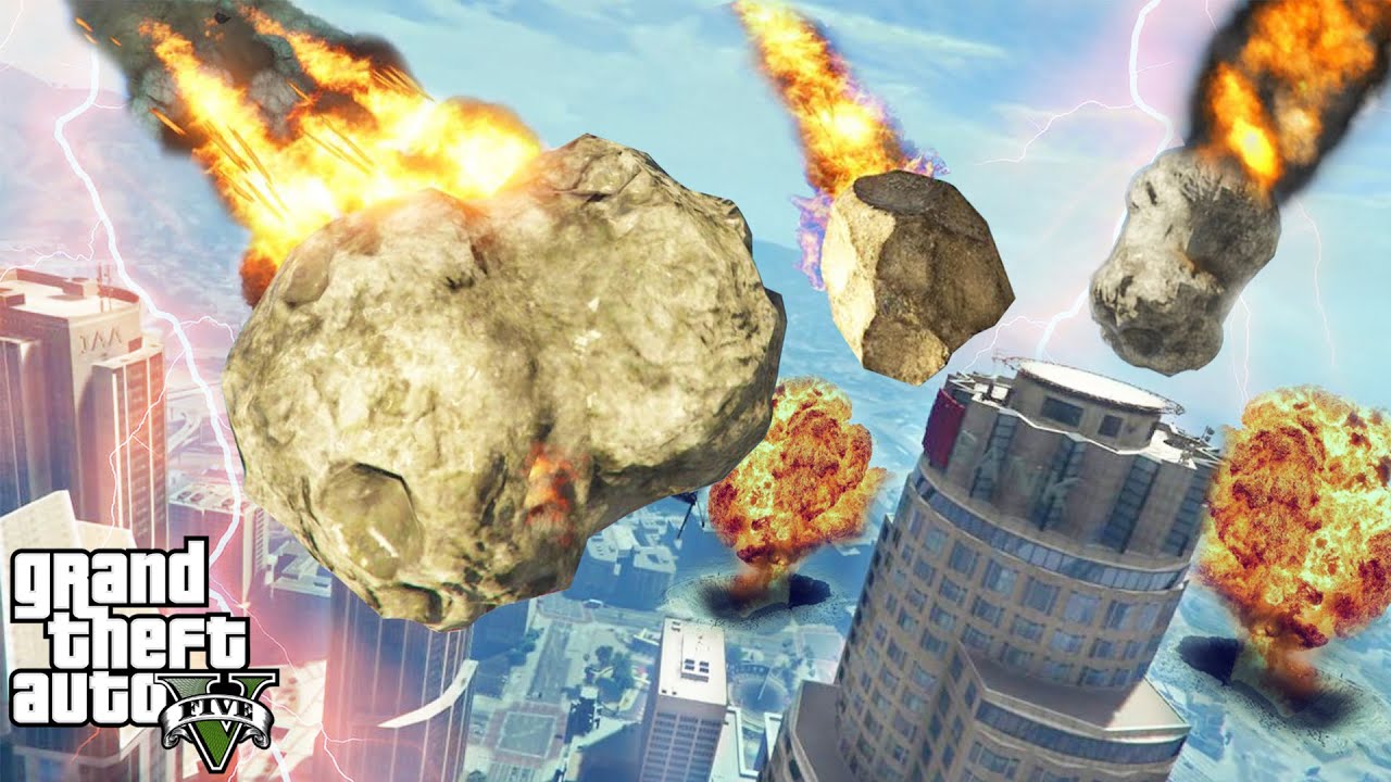 GTA 5 - BIGGEST METEOR SHOWER in The First Mission (funny)