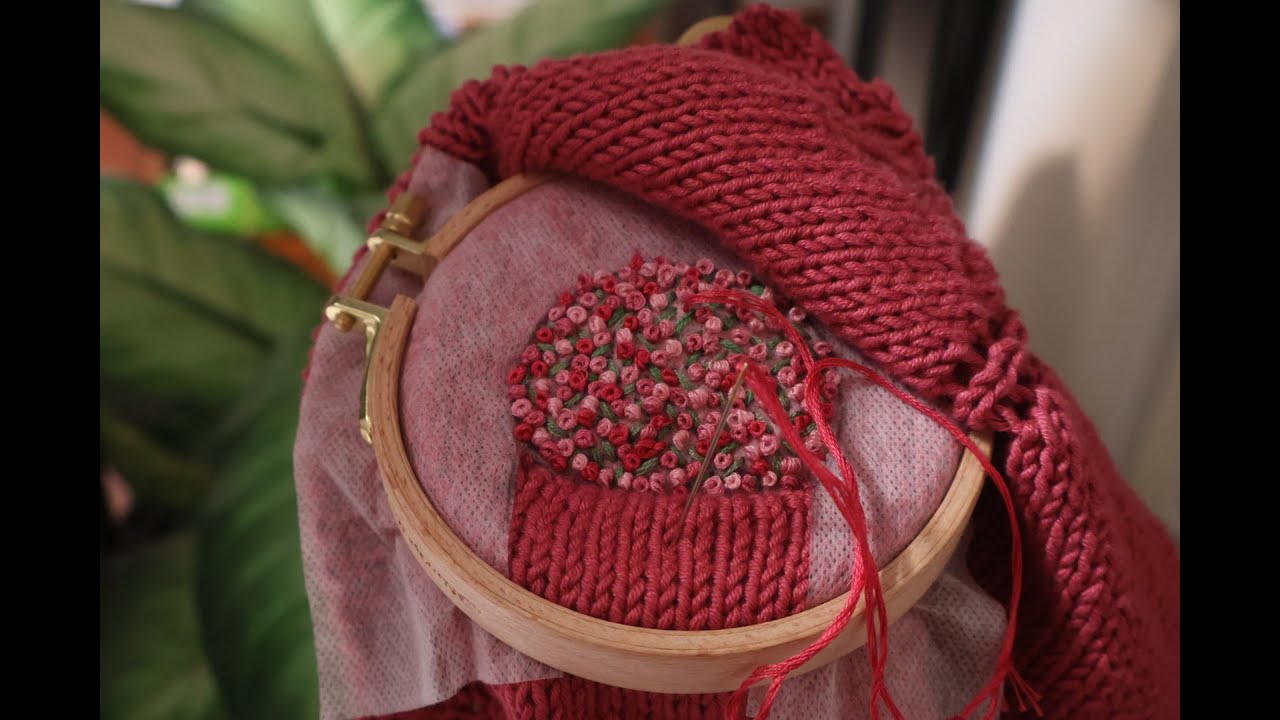 How to embroider on hand knit items.