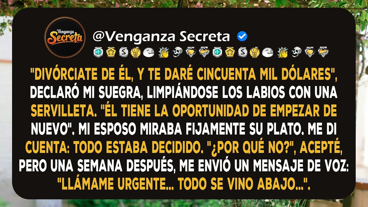 Mi suegra me pagó para que me alejara de mi esposo, pero luego, el plan familiar se vino abajo…