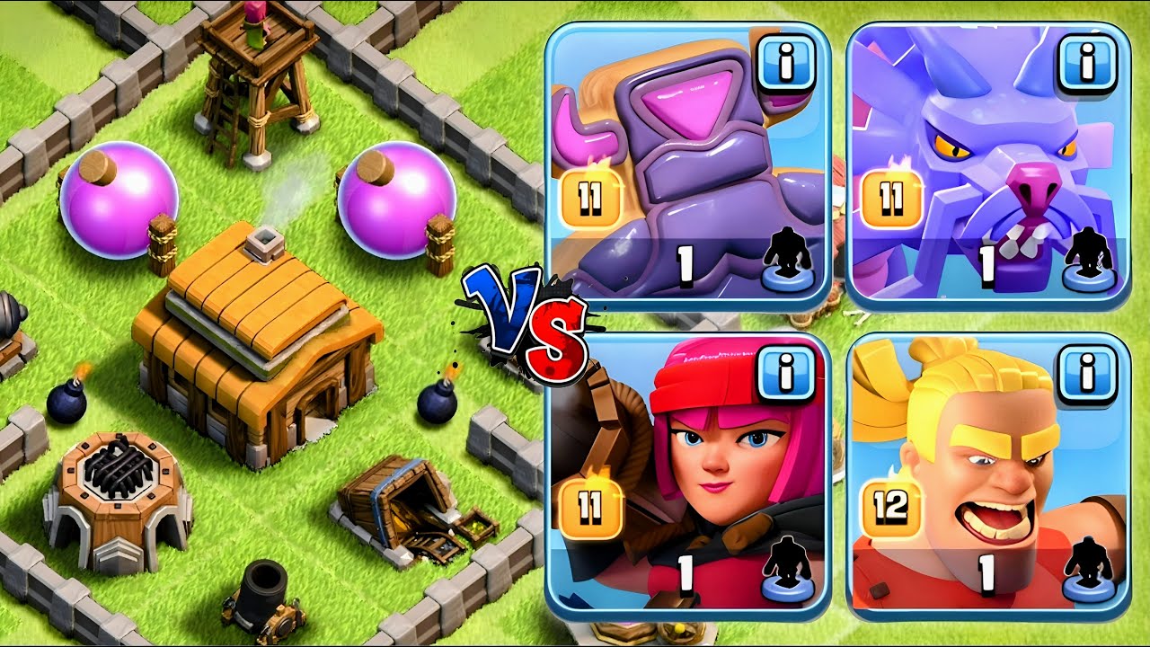 Temporary Troops vs Town Hall 3 (Clash of Clans)