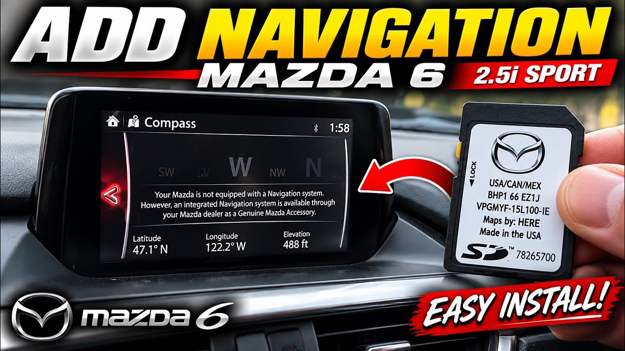 Добавление навигации на SD-карту MAZDA 3 6 CX3 CX5 CX9 MX5 2016 года