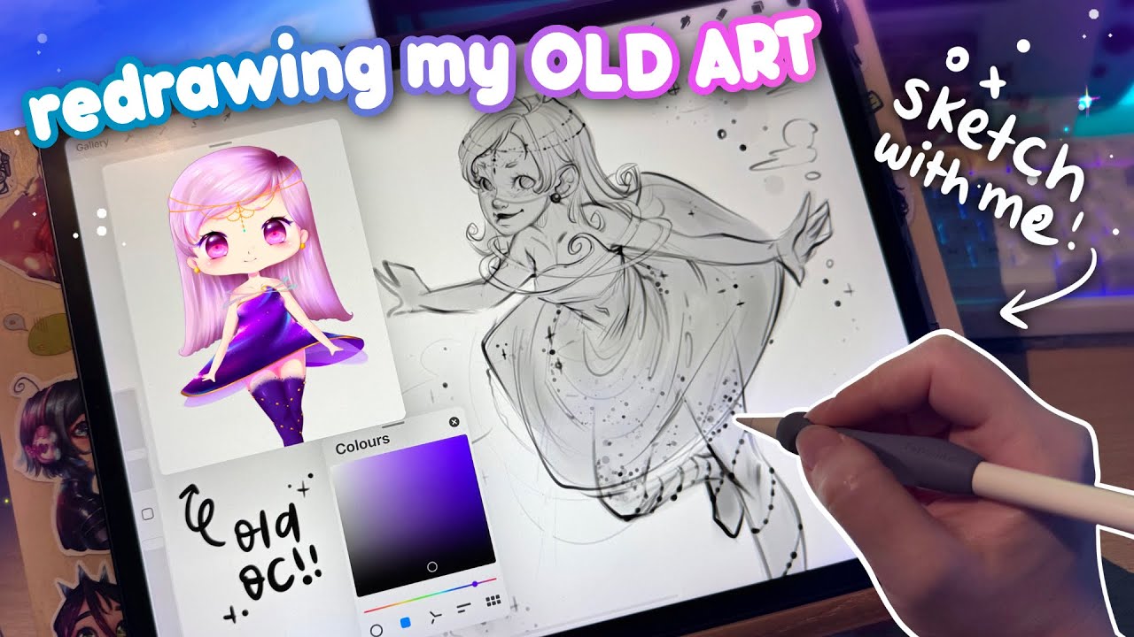 How to find your ART STYLE ✎*✧ redrawing my OLD ART and sketch with me!