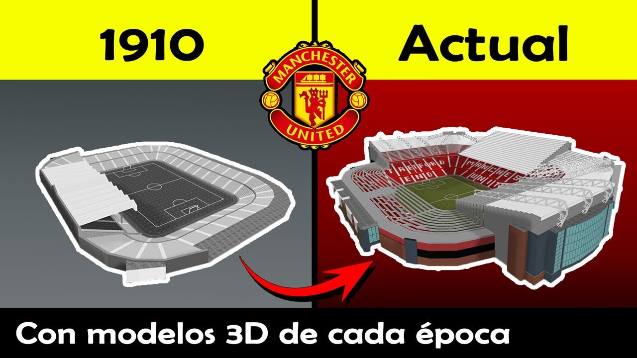 Todas las renovaciones de Old Trafford con Modelos 3D de 1910 a la actualidad