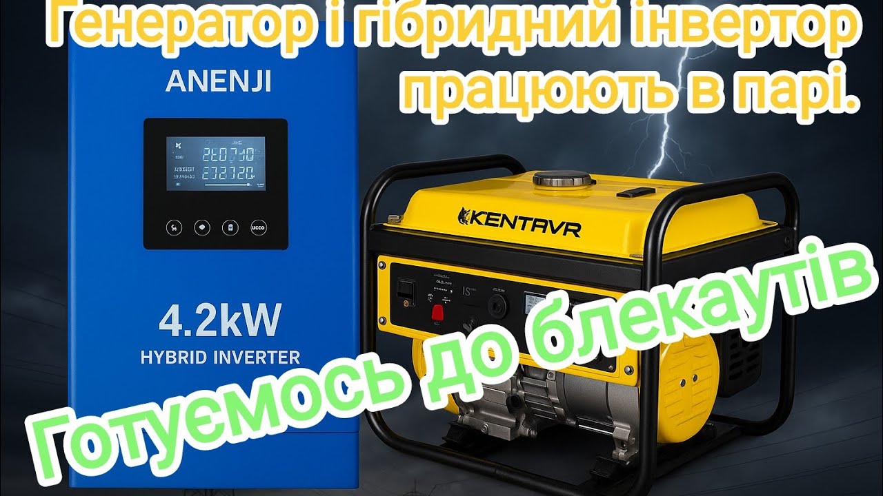 Подружив генератор з гібридним інвертором. Готуємось до блекаутів.