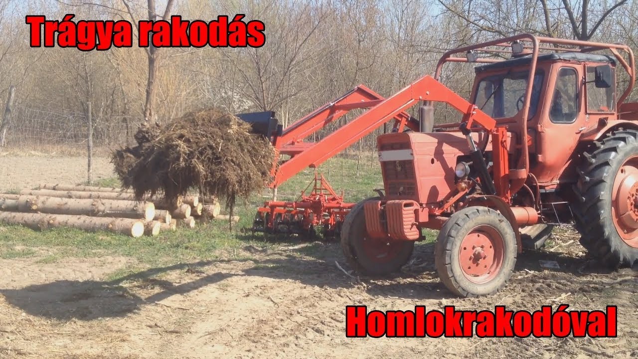 Trágya rakodás, homlokrakodóval | Mtz 50