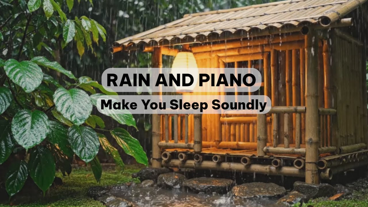 LIVE Rain and Piano Sounds in a Bamboo Cabin 🌿 Deep Relaxation, Sleep, Focus