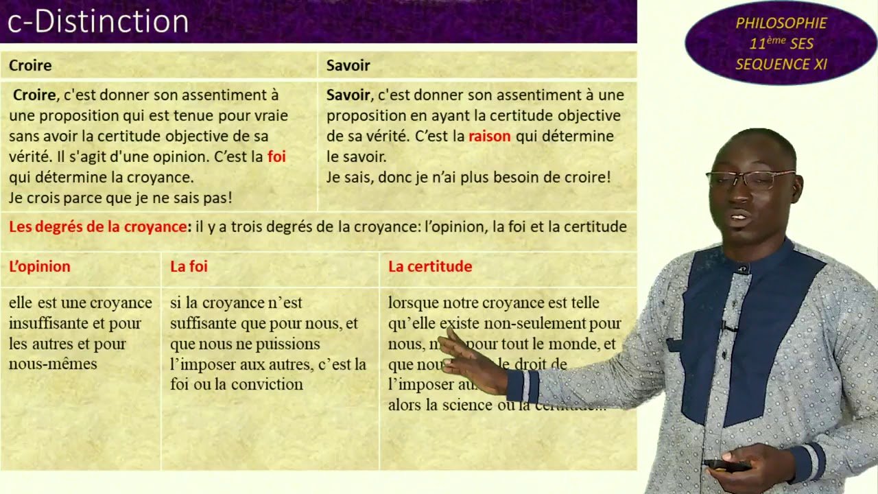 11èSES Philo leçon5 Existence et croyances