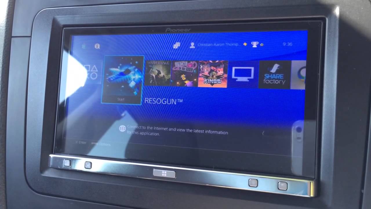 Playstation 4 installed in car using Kustom Konsole PS4-V1-S in car Playststion 4 bracket