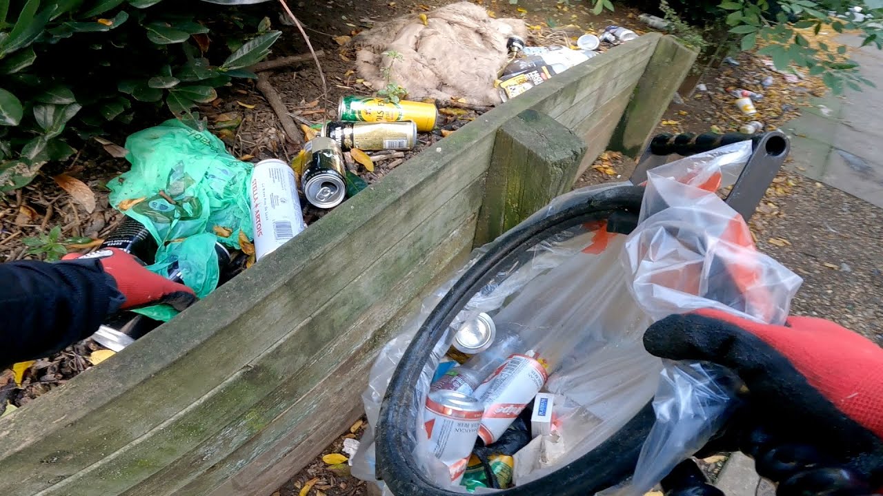 The yellow leaf path 🍂 |  Litter picking ep.140