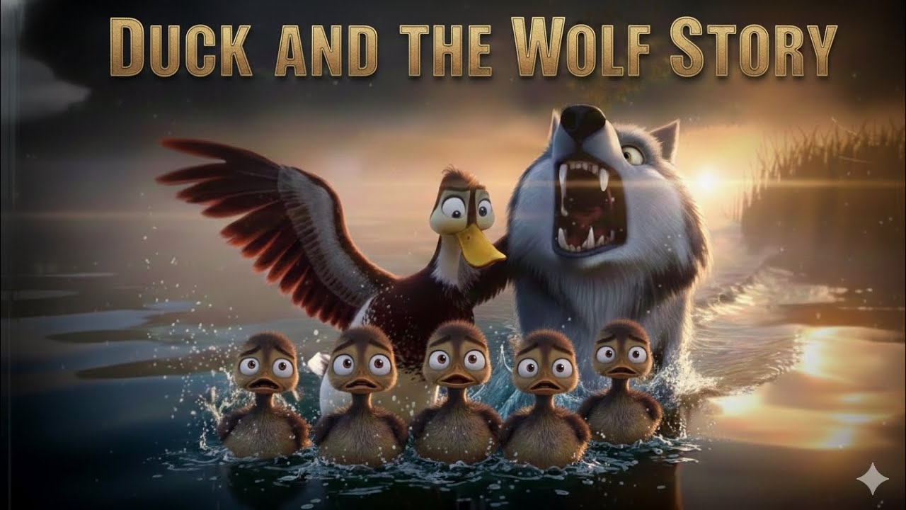 Duck save her baby 🦆 from the wolf 🐺 | Bed time Story 🪄 