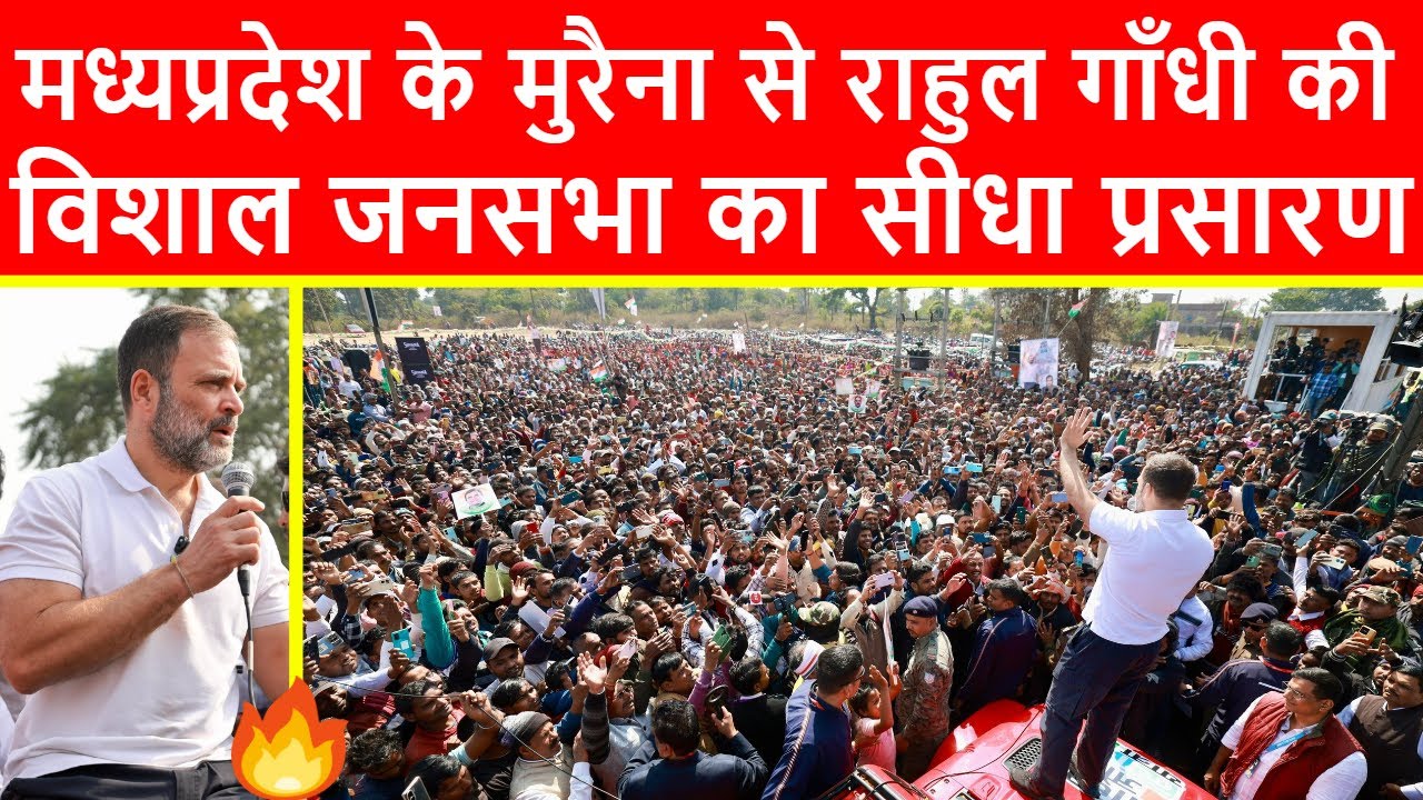 🔴मध्यप्रदेश के मुरैना से राहुल गाँधी की विशाल जनसभा का सीधा प्रसारण LIVE | Bharat Jodo Nyay Yatra