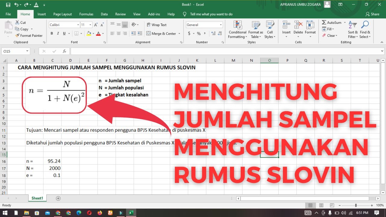 Cara Menghitung Jumlah Sampel Menggunakan Rumus Slovin