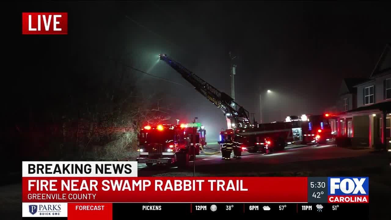 Crews respond to suspicious fire near Swamp Rabbit Trail