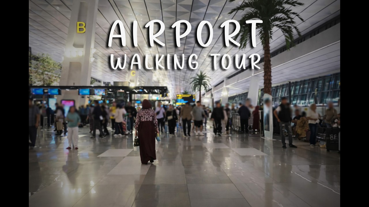 POV Walking in a Busy Airport ✈️ Terminal Ambience for Deep Focus & Study