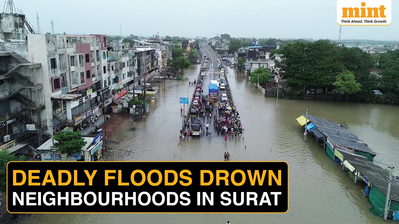Gujarat Floods: Monsoon Rains Submerge Entire Neighbourhoods, shops, Homes In Surat | Watch