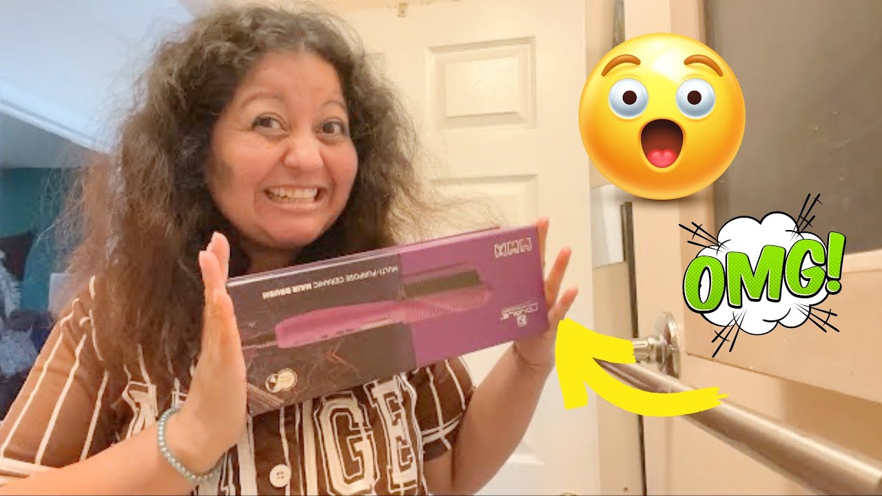 Multi-purpose ceramic HAIR BRUSH **ROYALE** Asi trabaja esta alisadora! 😱una sola pasada?
