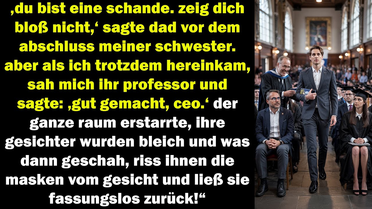„mein dad nannte mich eine schande – bis der professor mich als ceo lobte und alle erstarrten!“