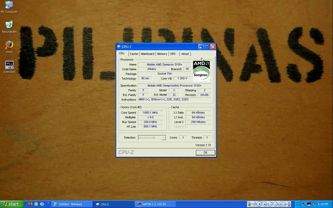 How to overclock Laptop using setFSB