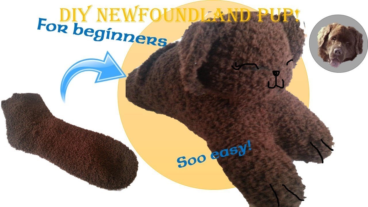 DIY Newfoundland Puppy Sock Plush For Beginners | Super Easy Step-By-Step tutorial