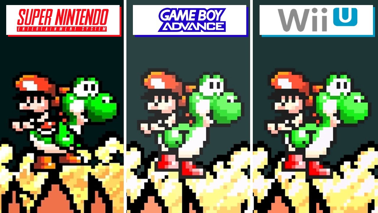 Yoshi's Island Super Mario Advance 3 (2002) SNES vs GBA vs Wii U